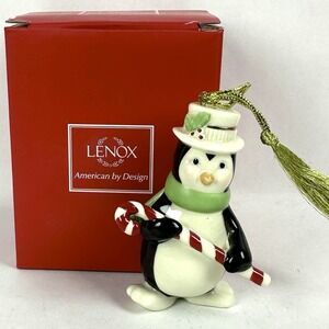 Lenox Very Merry Porcelain Penguin Christmas Ornament W/Box